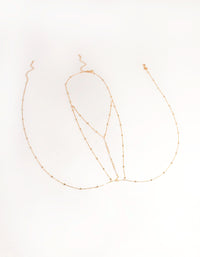 Gold Ball Pearl Body Chain - link has visual effect only