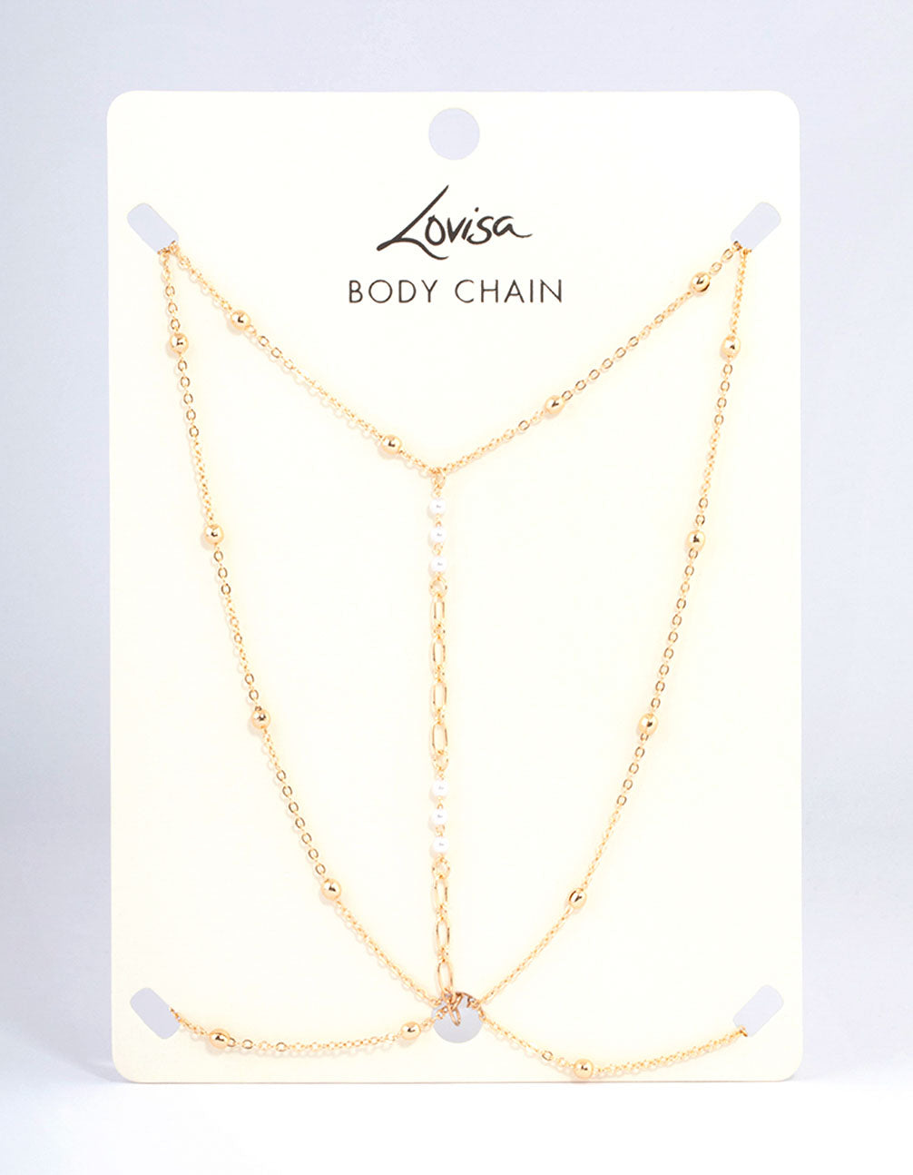 Gold Ball Pearl Body Chain