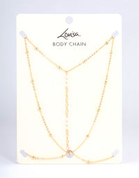 Gold Ball Pearl Body Chain - link has visual effect only
