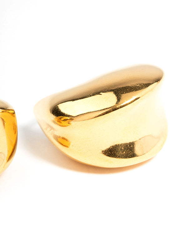 Waterproof Gold Plated Stainless Steel Thick Scoop Earrings