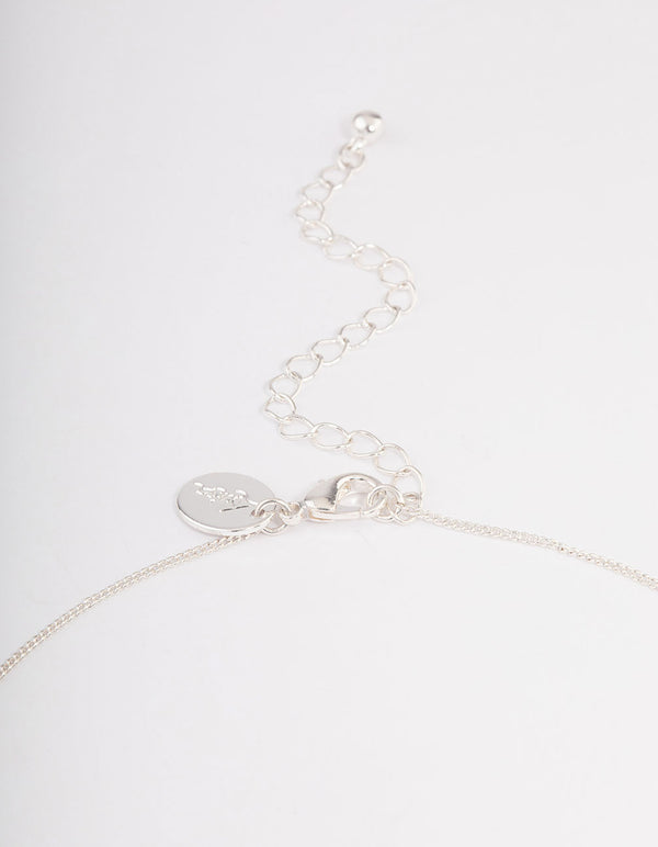 Silver Green Fluorite Shard Curb Necklace