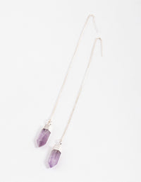 Silver Plated Amethyst Shard Threader Earrings - link has visual effect only