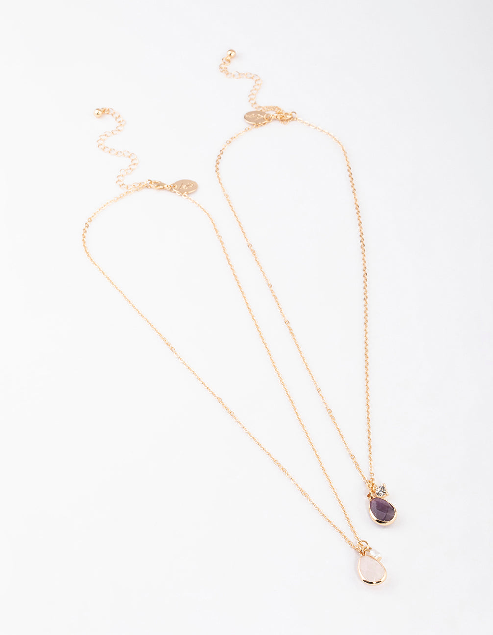 Gold Mixed Diamante Necklace Pack