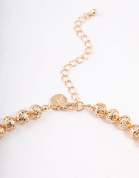 Navy Pattern Mixed Size Ball Necklace - link has visual effect only