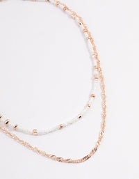 Rose Gold Beaded Layered Choker - link has visual effect only
