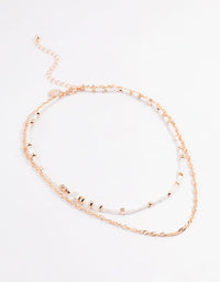 Rose Gold Beaded Layered Choker - link has visual effect only