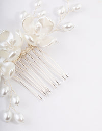 Silver Plain Flower Comb - link has visual effect only