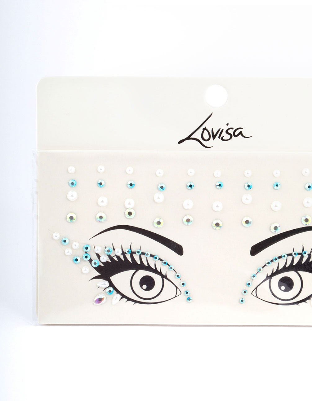 Acrylic Blue Diamante Pearl Face Jewels