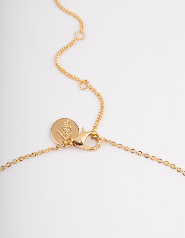 Gold Plated Semi Precious & Diamante Fine Chain Necklace