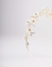 Silver Flower & Leaf Vine Headband - link has visual effect only