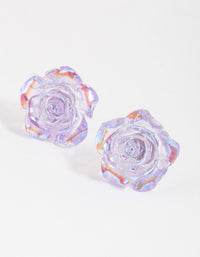 Lilac Rose Bloom Stud Earirngs - link has visual effect only