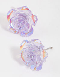 Lilac Rose Bloom Stud Earirngs - link has visual effect only
