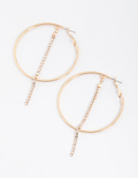 Gold Hanging Cupchain Hoop Earrings - link has visual effect only