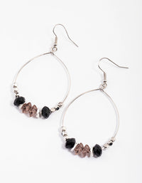 Black Wire Beaded Drop Earrings - link has visual effect only