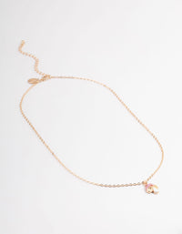 Gold Cute Enamel Mushroom Necklace - link has visual effect only