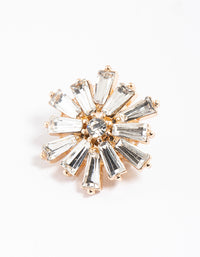 Gold Baguette Flower Brooch - link has visual effect only