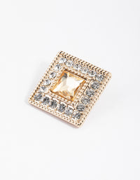 Gold Square Stoneset Brooch - link has visual effect only