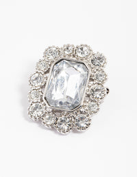 Silver Emerald Encrusted Brooch - link has visual effect only
