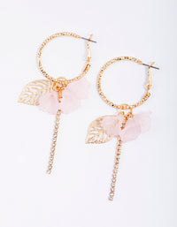 Blush Bell Flower Cupchain Hoop Earrings - link has visual effect only