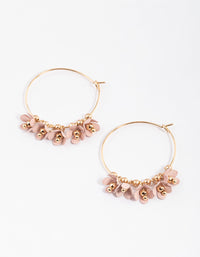 Blush Cute Bead & Daisy Hoop Earrings - link has visual effect only