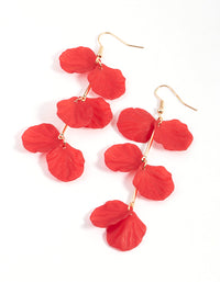 Red Petal & Stick Layer Drop Earrings - link has visual effect only