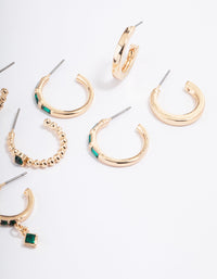 Gold Garden Diamante Stack Hoop Earrings 4-Pack - link has visual effect only