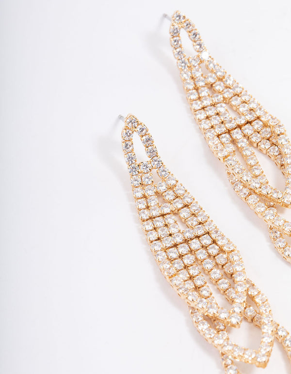 Gold Graduated Loop Cupchain Earrings