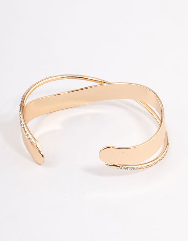 Gold Bling X Cuff Bangle