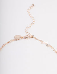 Rose Gold Double Row Star Coin Motif Necklace - link has visual effect only