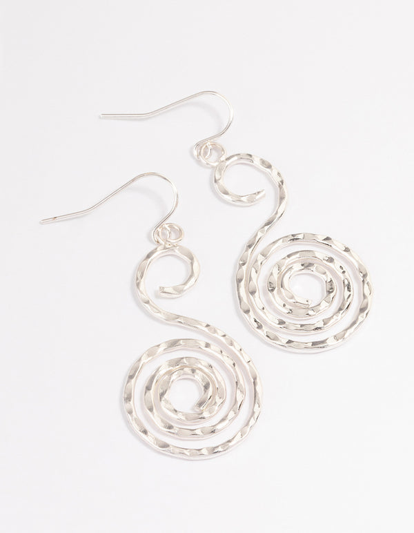 Silver Swirl Drop Earrings