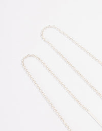 Silver Heart Filigree Diamante Thread Through Earrings - link has visual effect only