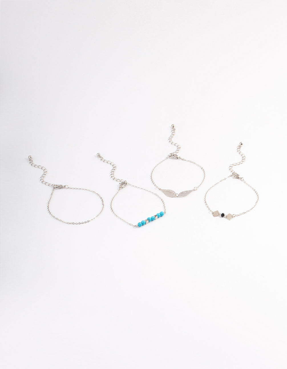 Silver Mixed Filigree Facet Bead Bracelet 4-Pack
