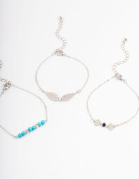 Silver Mixed Filigree Facet Bead Bracelet 4-Pack - link has visual effect only