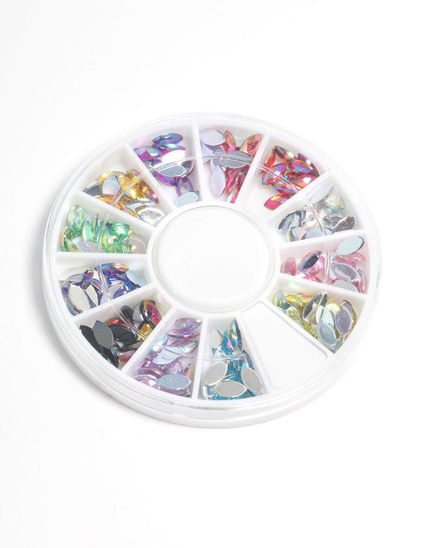 Mixed Clear Marquise Gems Press On Nail Kit