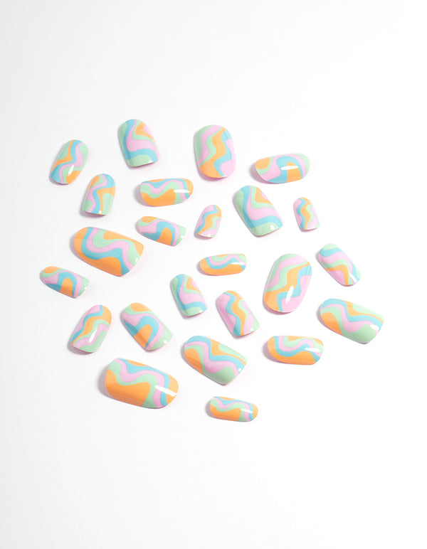 Plastic Marble Spell Press On Nails