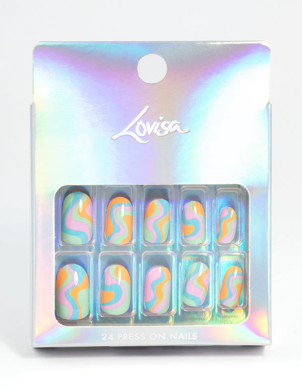 Plastic Marble Spell Press On Nails