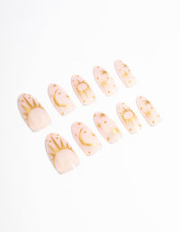 Plastic Gold Cosmic Press On Nails - link has visual effect only