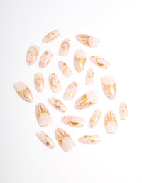 Plastic Gold Cosmic Press On Nails - link has visual effect only