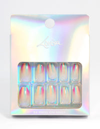 Plastic Bright Brush Stroke Press On Nails - link has visual effect only
