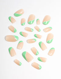 Plastic Two Tone Mint Tips Press On Nails - link has visual effect only
