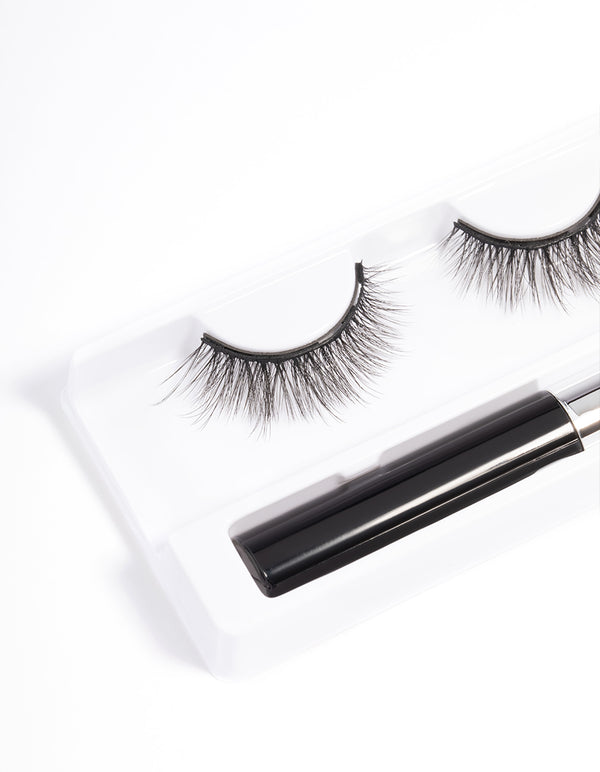 Black Natural Imitation Mink Magnetic Fake Eyelashes