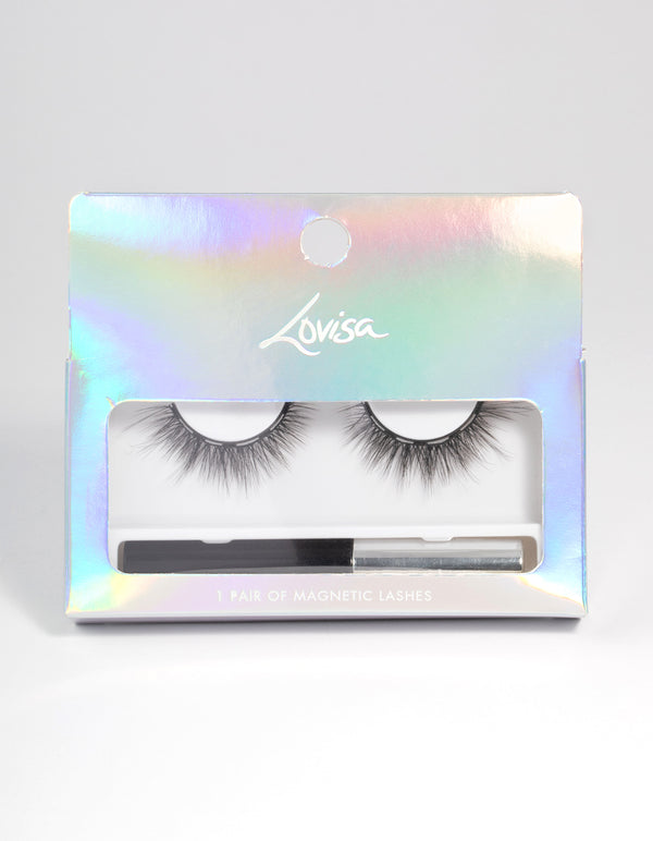 Black Natural Imitation Mink Magnetic Fake Eyelashes