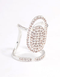 Silver Diamante Mani Fingertip Ring - link has visual effect only