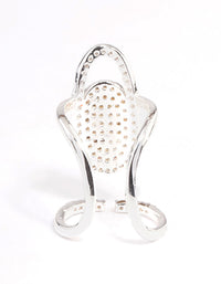 Silver Diamante Mani Fingertip Ring - link has visual effect only