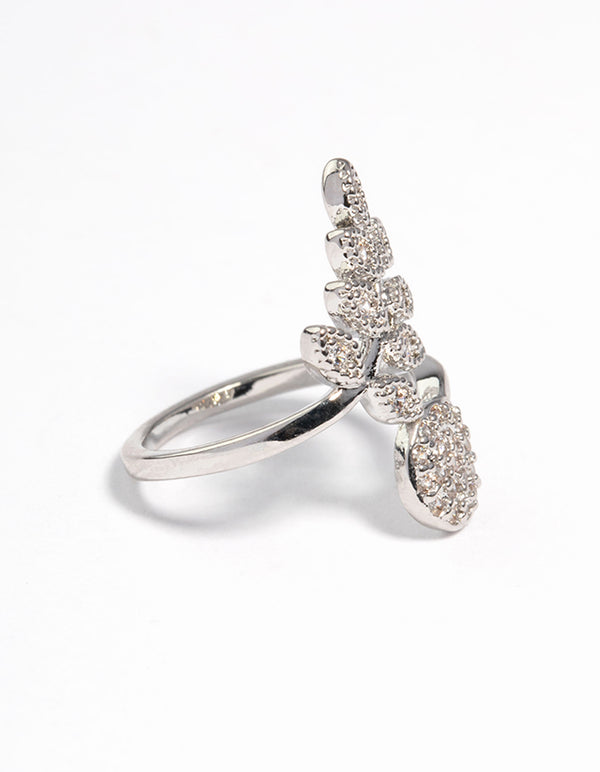 Silver Crystal Fingertip Ring
