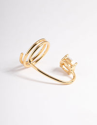 Gold Crystal Oval Fingertip Ring - link has visual effect only