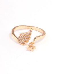 Diamante Wing Fingertip Ring - link has visual effect only