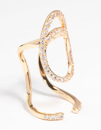 Gold Diamante Mani Fingertip Ring - link has visual effect only