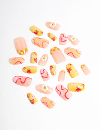 Plastic Bright Checkerboard Press On Nails - link has visual effect only