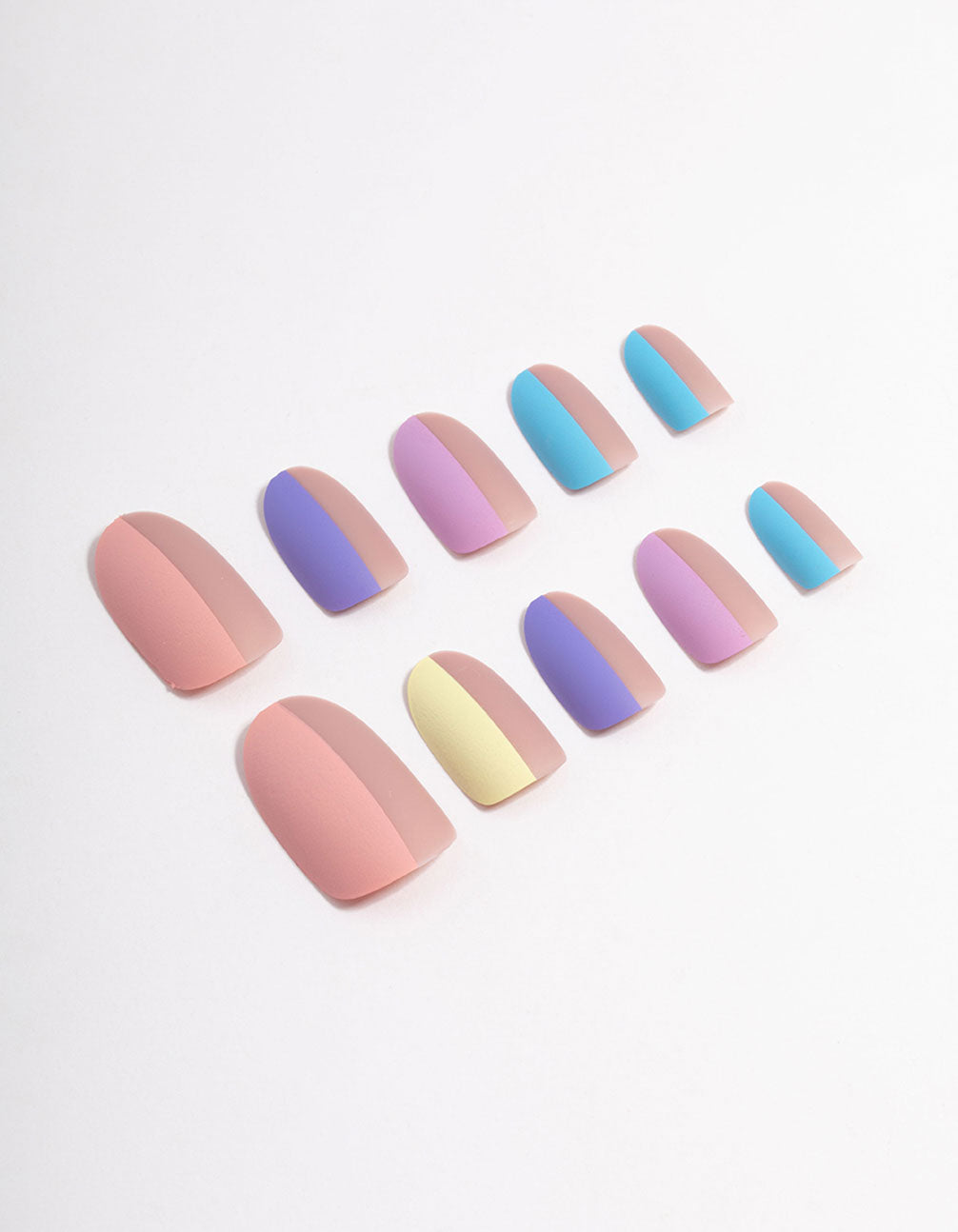 Plastic Two Tone Half Press On Nails